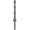 Dekorativ puller i aluminium | serie 495B | fastmonteret, til indst�bning i beton med jordanker, samlet l�ngde ca. 1300 mm | med 1 �je